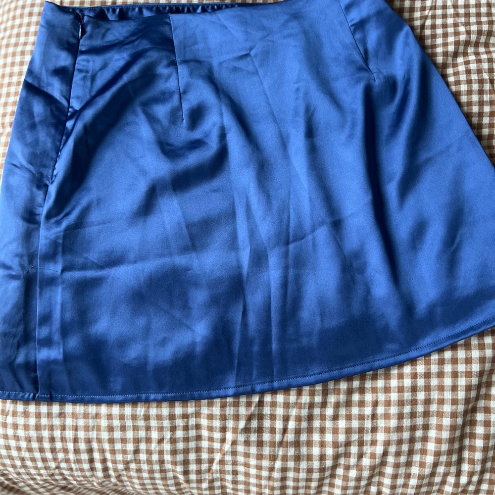Princess Polly Satin Blue Mini Skirt